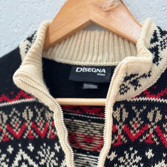 Disegna Men’s Norwegian D’Italia Alpine Pure Wool Sweater Size Small - Picture 11 of 12